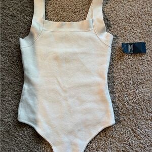 Abercrombie & Fitch Cream Bodysuit Top